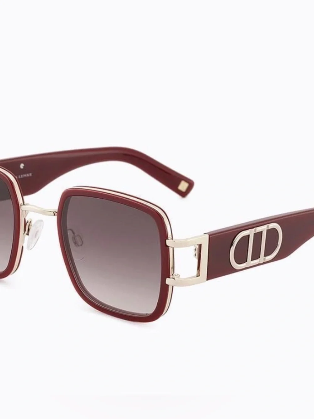 NEW Carolina Lemke Merlot Burgundy & Gold Gradient Sunglasses